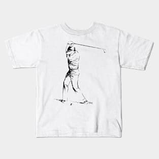 Illustration of a golf player in action. Kids T-Shirt